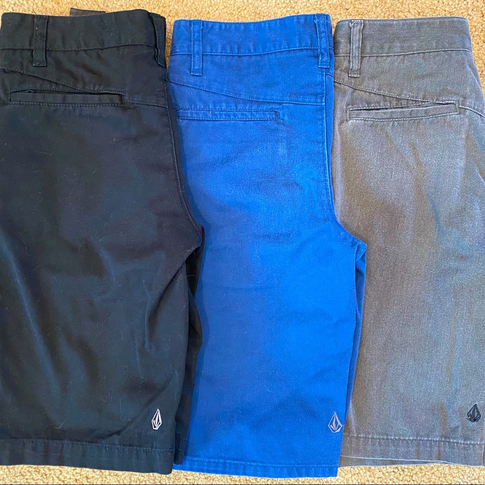 Lot of three (3) pairs of size 14 Volcom shorts.